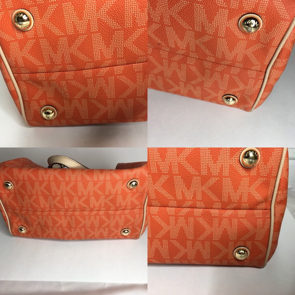 Sold.    Micheal Kors Tangerine leather Grayson - Picture 5 of 8
